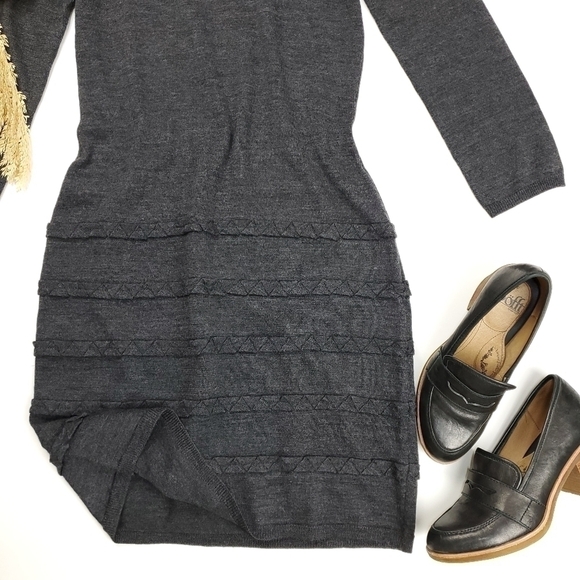 Calvin Klein Charcoal Grey Wool Sweater Dress - Picture 11 of 12